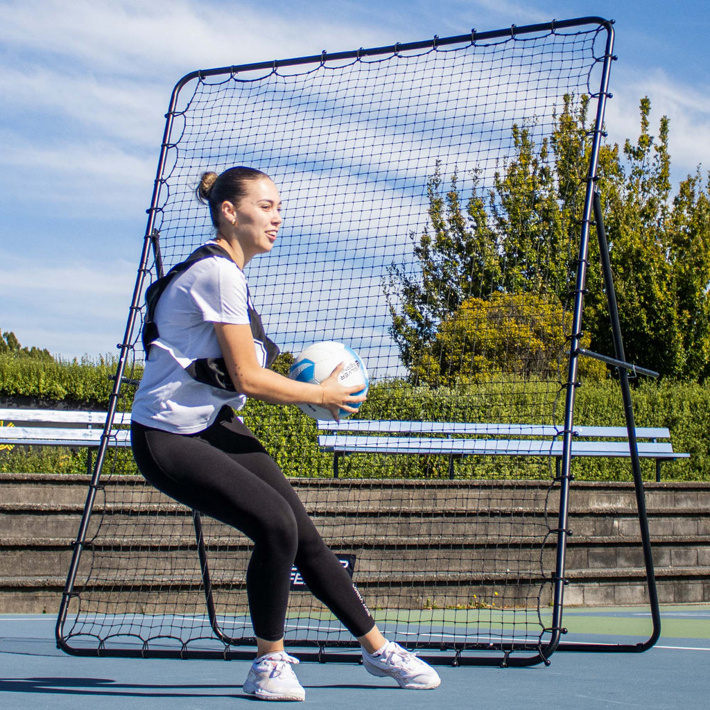 Rebounder Net + Netball Weighted Pass Trainer